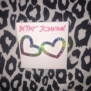 Betsey Johnson Bling Thing Heart Earrings